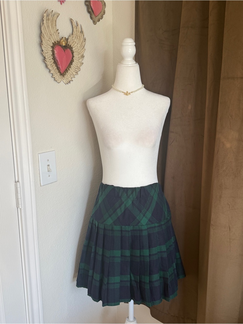 Plaid Green and Blue Women's Skirt
